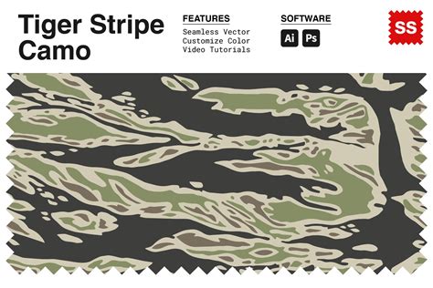 Tiger Stripe Camo Vector Pattern Graphic Patterns Creative Market