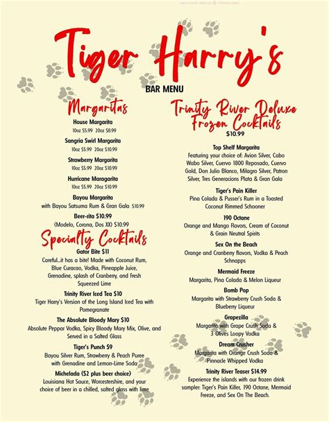 Tiger harry's riverside fish camp menu. Things To Know About Tiger harry's riverside fish camp menu. 