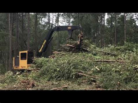 Tigercat loading logs in chipper. - YouTube