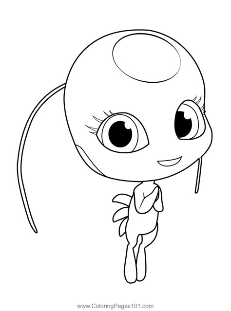 Tikki Coloring Page for Kids - Free Miraculous Ladybug …