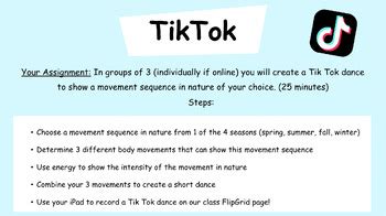 Tiktok assignment.  Whether through dancing, humour, fascination, or education, T...