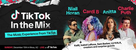 Tiktok in the mix. Dec 11, 2023 · TikTok in the Mix, the first global music event put on by the trendsetting social media platform, took place at Sloan Park in Mesa, Arizona, the spring training home of the Chicago Cubs, on Sunday ... 