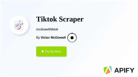 Tiktok scraper.  - Most frequently updated and maintained.  Start with 100 free credits. ...