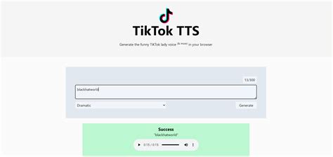 Tiktok tts. A simple web app demonstrating how text sounds in different TTS voices. Demo; Conversation; ... Google Cloud Text-to-Speech (StreamElements), TikTok, CereProc, IBM Watson, Acapela, Oddcast, Microsoft Azure Speech (via … 