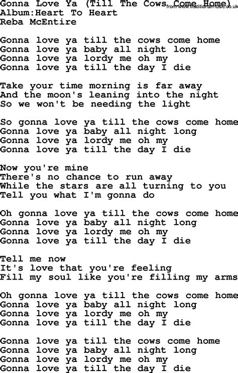 Till the cows come home song lyrics. Things To Know About Till the cows come home song lyrics. 