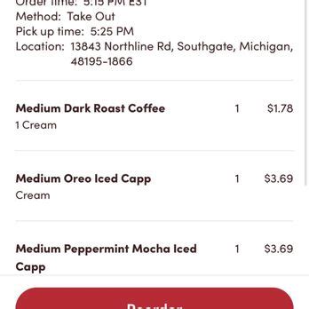 Tim Hortons Delivery Menu 13843 Northline Road Southgate