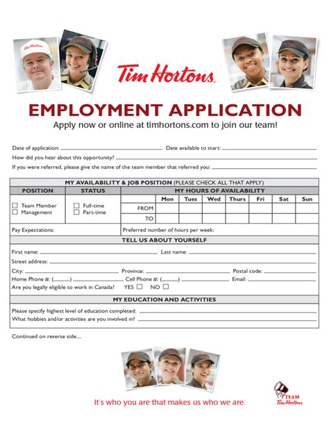 Tim hortons application. Things To Know About Tim hortons application. 