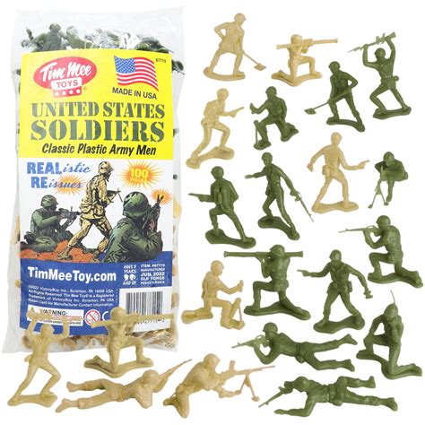 TimMee Plastic Army Men - OD Green vs Tan 100pc Toy …