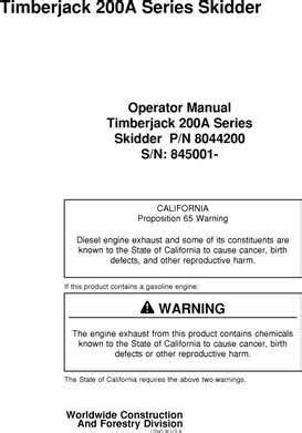 Timberjack 240a cable skidder service manual. - Harbrace guide to writing 2nd edition.
