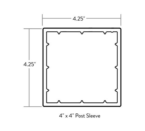 Timbertech 4x4 post sleeve dimensions.  x 4in.  The interior .  Designed to fit o...