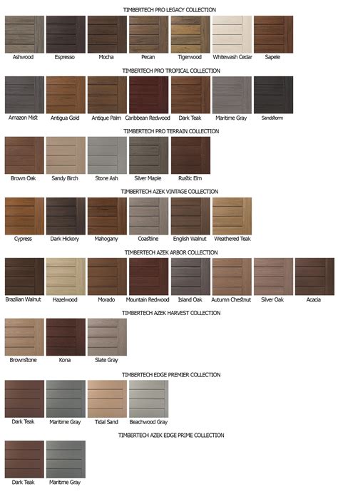 Timbertech decking colors. Learn how to choose the best TimberTech color for your deck from a variety of collections, colors, and textures. Find tips on matching deck colors to … 