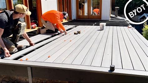 Timbertech decking installation. Cover the tops of the joists with joist tape to help protect from moisture. Cut the Decking: Measure and cut your first board to the correct length, accounting for overhang (if any). Always use a fine-tooth, carbide-tipped blade for best results and wear safety glasses. Install the First Board: The first board is the starting point for the deck. 