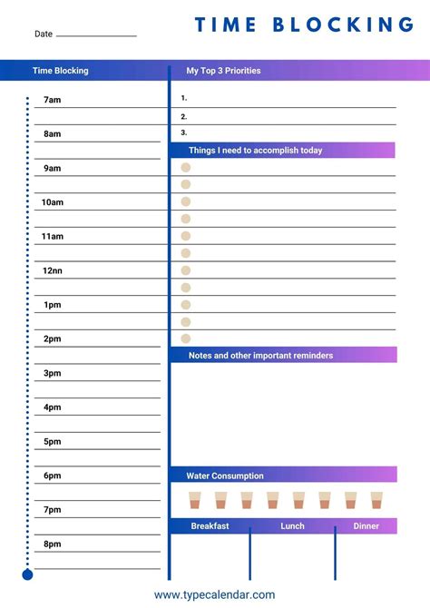 Time Blocking Planner Printable Time blocking planner, Time blocking