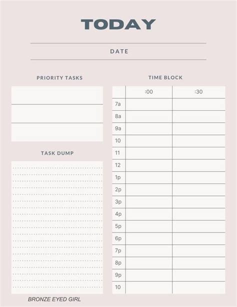 Time Blocking or Boxing to Organize Your Day Printable Time Etsy Time blocking, Time