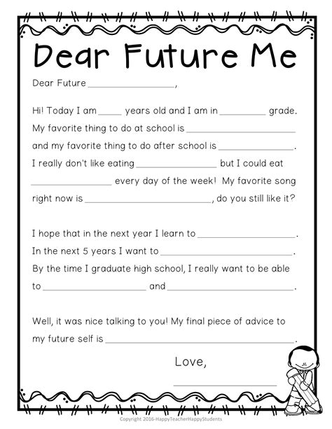 Time Capsule Letter Template