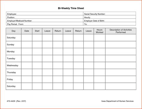 Time Card Templates Free