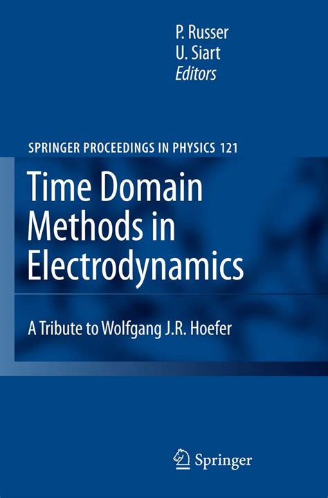 Time Domain Methods In Electrodynamics A Tribute To Wolfgang J R Hoefer 1st Edition
