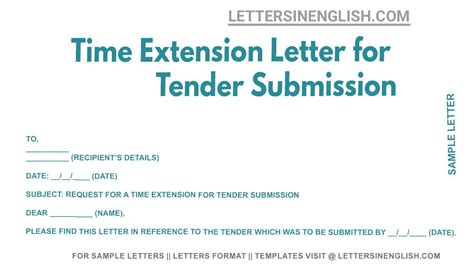 Time Extension Letter for Tender Submission Sample Request Letter of