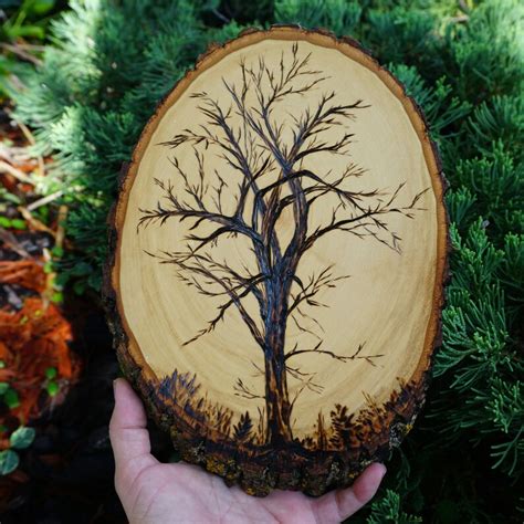Time For ChangeWoodburningPyrographyOne TreeFall Etsy in 2021 Wood