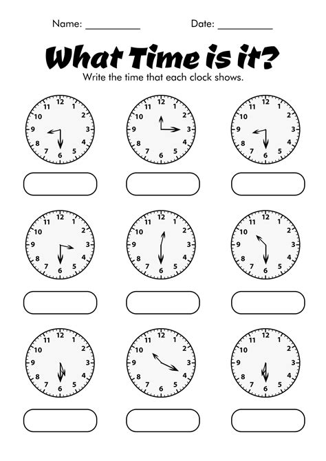 Time Grade 2 Math Worksheets