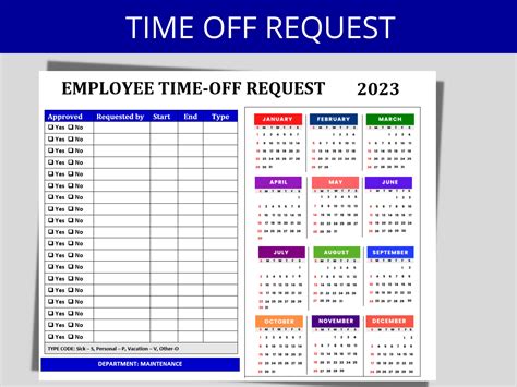 Time Off Calendar Excel Pen Leanor