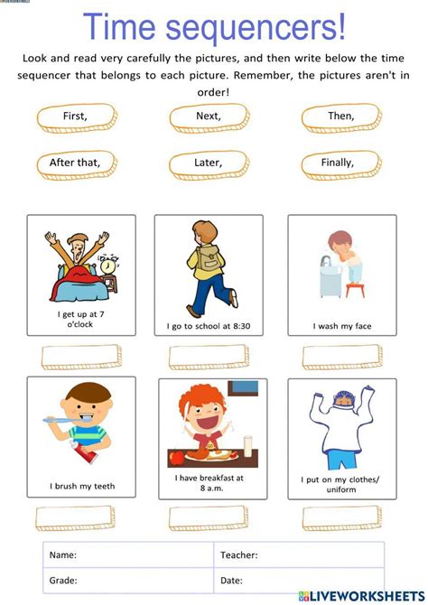Time Order Words Worksheets Library