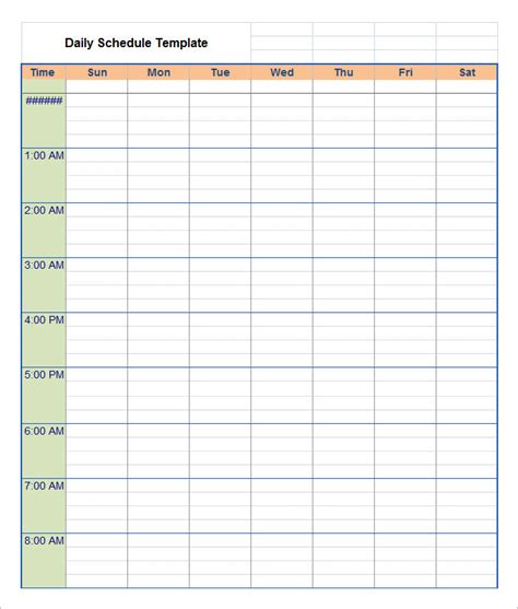Time Schedule Template 8+ Free Word, Excel, PDF Documents Download