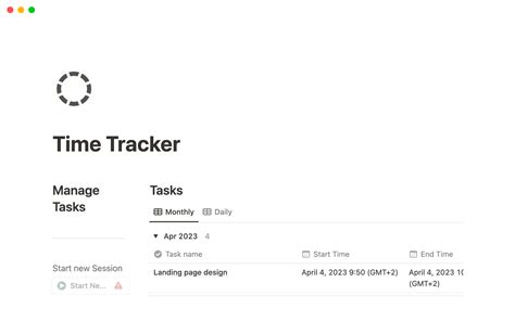 Time Tracking Template Notion Marketplace
