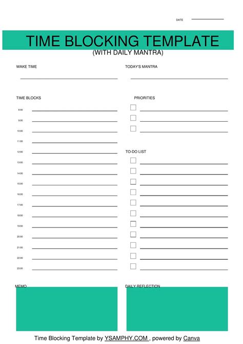 Time blocking template A guide to time blocking Article