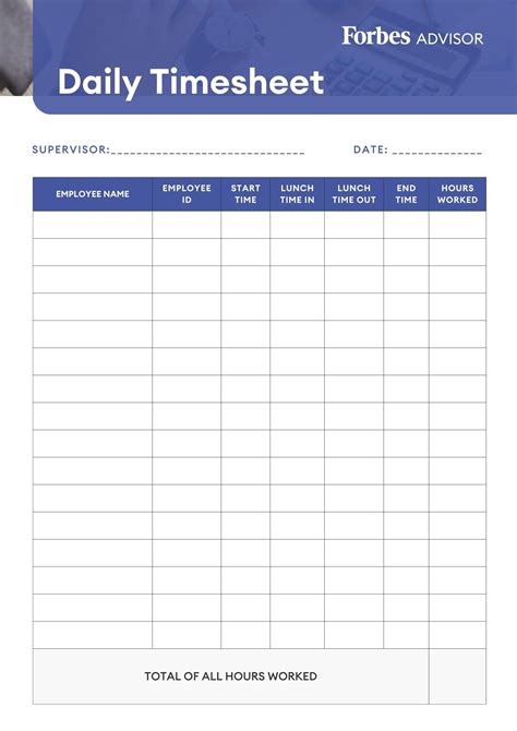 Time sheet. 1 day ago · Printable Daily Timesheet Template. Download this timesheet template to record your regular, vacation, sick, and other paid hours over a single workday. Enter your hourly rate at the top of the form, and fill in the hours worked in the spreadsheet. The form will then calculate total hours and gross pay. The bottom of this template features ... 