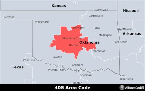 Find 405 area code details including city, time zone, and map. Looku