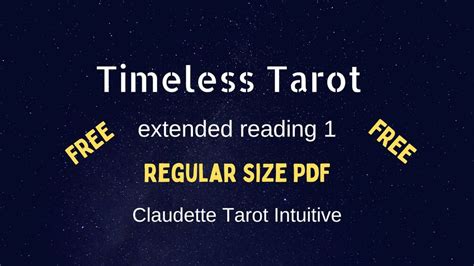 Timeless tarot reading. .  A timeless tarot reading format used by professiona...