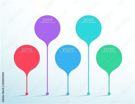 Timeline Colorful Vector 3d Circle Infographic Template Stock Vector