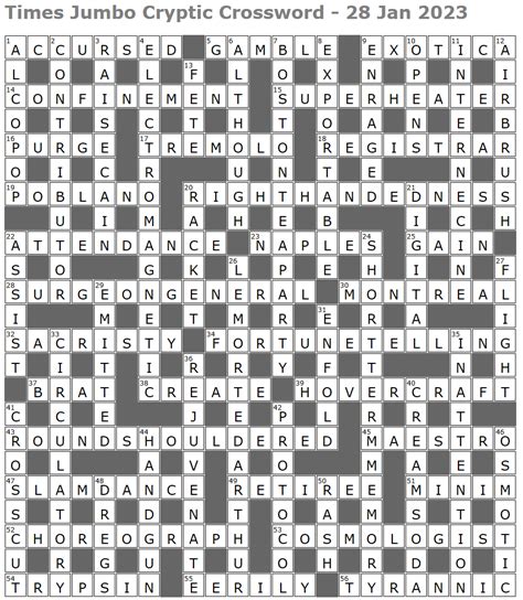 Times Cryptic Jumbo No 1597 Puzzles The Times & The …