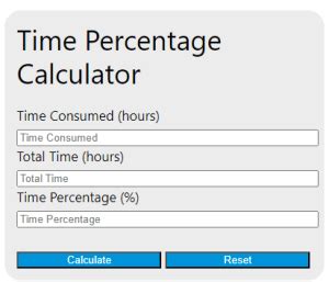 Timespan online.  It does not Time Percentage Calculator Calculate time s...