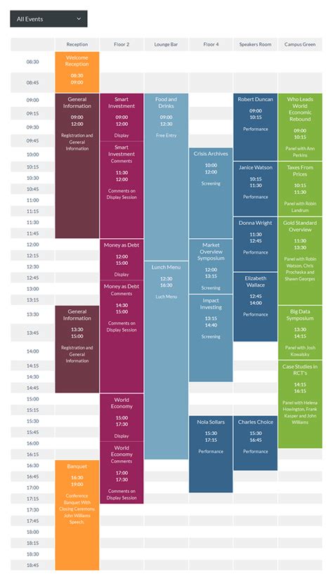 Timetable Responsive Schedule For WordPress on Behance Schedule