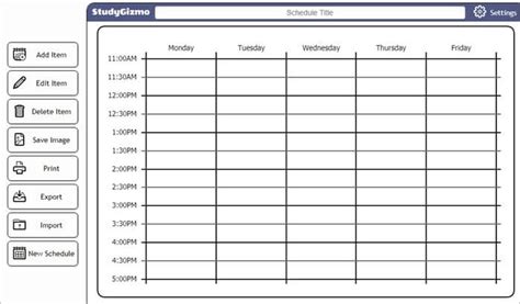 Timetable maker. The schedule defines time frame for the timetable. Schedule name — The name of the schedule, such as #28. Effective date — The date the schedule takes effect. This is a free format field and is only used on the graph. Start hour — The start hour is limited to 0 thru 23. Duration — The duration can be from 1 to 24 hours. 