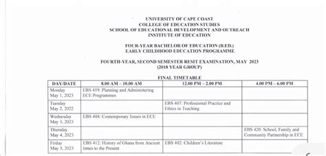 Timetables - UC