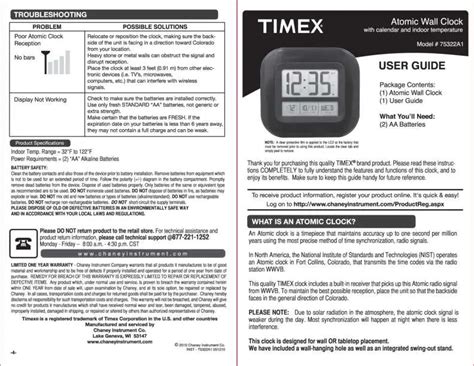 Timex Atomic Clock Manual