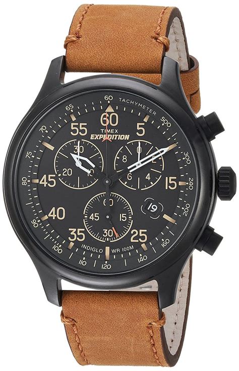 The Expedition® Field Chronograph 43mm Mixed Material Strap Watch features a 43 mm case diameter. The size of a watch is determined by the diameter of the dial. Your choice of dial, reflective of your personal style, is a matter of individual taste. The diameter usually varies between 36-42mm.. 