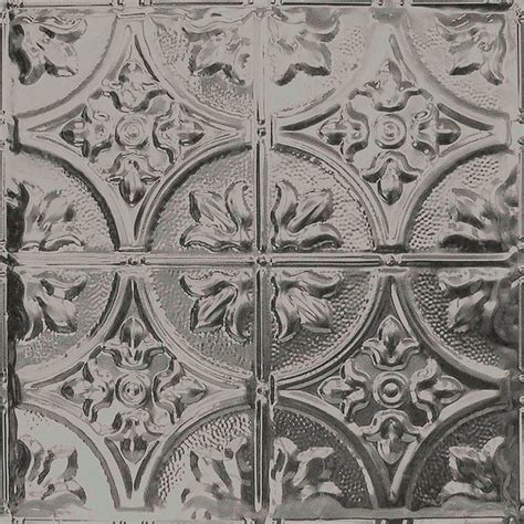Shop American Tin Ceilings 2-ft x 2-ft Stainless Steel Surface-mount Ceiling Tile (5-Pack, 20-sq ft / Case) in the Ceiling Tiles department at Lowe's.com. Set of 5 panels. Pattern #27 features a charming floral design with a Parisian Art Deco influence. This (2 ft. x 2 ft.) authentic tin tile has a 6 inch. 