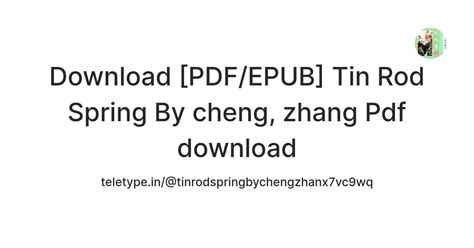 Full Download Tin Rod Spring By Cheng