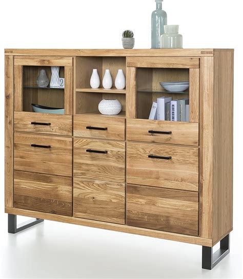 Tina Homeforyou24 Highboard in Wild Oak Oiled Partially Solid