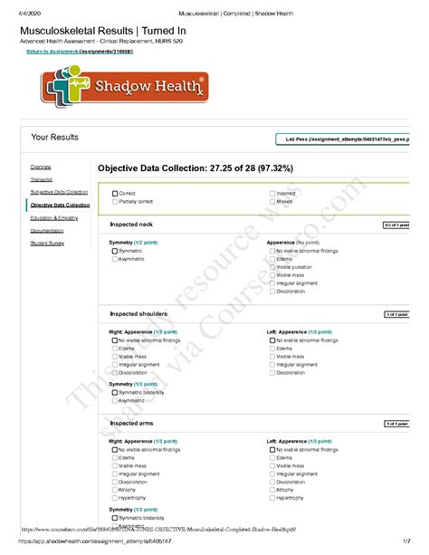 Tina Jones Musculoskeletal shadow health (Objective, Documentation,Physical assessment, Transcript& Subjective data) ALL UPDATED . $58.45 0 X Sold 5 items. Bundle contains 5 documents. 1. NURS 3212 Tina Jones Musculoskeletal - OBJECTIVE data shadow health (Updated) 2. NR 509 Tina Jones Musculoskeletal | documentation …. 