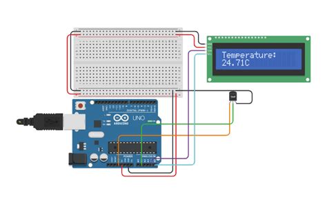 Tinkercad temperature sensor lcd.  In order to display the LCD message, user must pre...