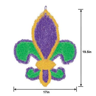 Tinsel Fleur-De-Lis 17in x 19 1/2in Party City