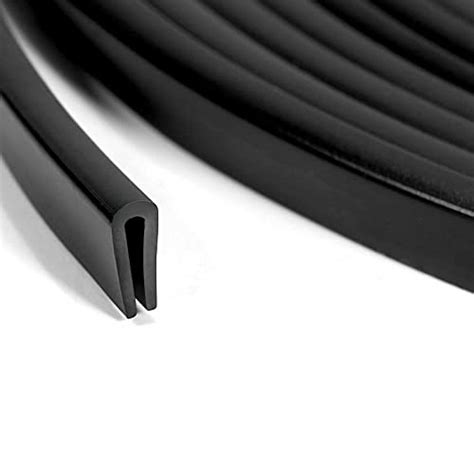 Tintvent Rubber Edge Trim Black, U Channel PVC Plastic, Metal