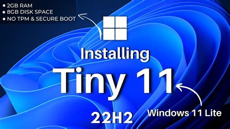 Tiny 11. 26 abr. 2023 3:16h. Instala Windows 11 en ordenadores antiguos que no son compatibles con Tiny 11. Con esta versión no necesitarás iniciar Windows 11 con tu cuenta de Microsoft. Cuando Microsoft ... 