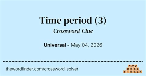 Tiny Time Period Crossword