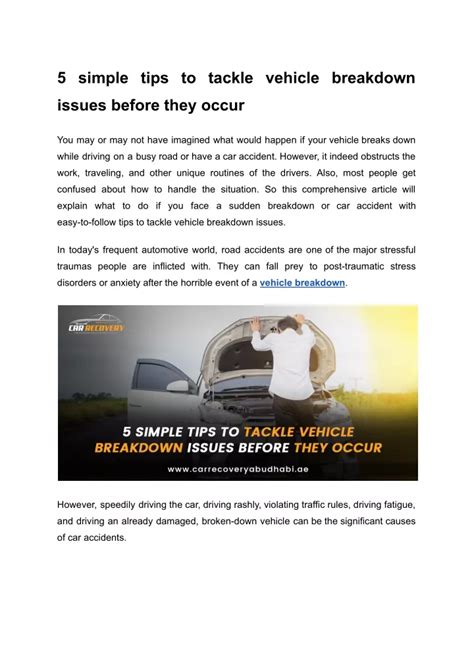Tips to Avoid a Vehicle Breakdown